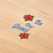 ハイビスカスの花のアクリル招待状カード アクリル招待状 (レイダウン)