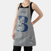 ハイビスカスの花のイニシャルB名前 エプロン (インサイチュ)