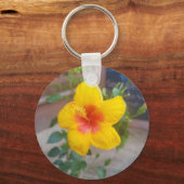 ハイビスカスの花のキーチェーン キーホルダー (正面)