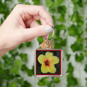 ハイビスカスの花のキーチェーン キーホルダー (手)