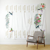 ハイビスカスの花のステップ&リピート洗礼背景 タペストリー (インサイチュ(横))