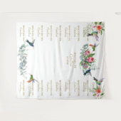 ハイビスカスの花のステップ&リピート洗礼背景 タペストリー (正面(横))