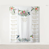 ハイビスカスの花のステップ&リピート洗礼背景 タペストリー (正面)