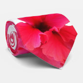 ハイビスカスの花のプリント ネクタイ (ロール)