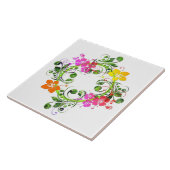 ハイビスカスの花のリースのセラミックタイル タイル (側面)