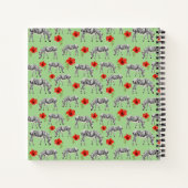 ハイビスカスの花の中のゼブラ ノートブック (裏面)