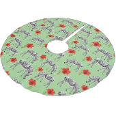 ハイビスカスの花の中のゼブラ ブラッシュドポリエステルツリースカート (アングル)