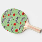 ハイビスカスの花の中のゼブラ 卓球ラケット (横)