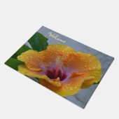 ハイビスカスの花の歓迎の玄関マット ドアマット (アングル)