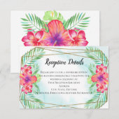 ハイビスカスの花の水彩ビーチフェンス エンクロージャーカード (正面/裏面)