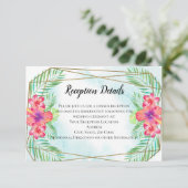 ハイビスカスの花の水彩ビーチフェンス エンクロージャーカード (スタンド正面)