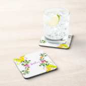 ハイビスカスの花の熱帯夏のフローラ コースター (右側)