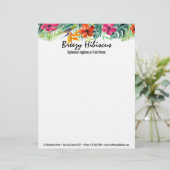 ハイビスカスの花の熱帯楽園のハワイアンの花柄 レターヘッド (スタンド正面)