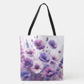 ハイビスカスの花の紫のトートバッグ トートバッグ (正面)