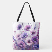 ハイビスカスの花の紫のトートバッグ トートバッグ (裏面)
