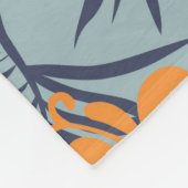 ハイビスカスの花の継ぎ目のない模様、ヴィンテージフローラw フリースブランケット (角)