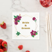 ハイビスカスの花は葉緑結婚色の スタンダードカクテルナプキン (インサイチュ)