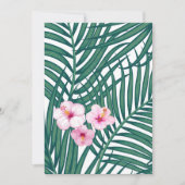 ハイビスカスの花を葉持つ緑の熱帯ヤシの花 シーズンカード (正面)