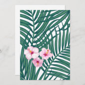 ハイビスカスの花を葉持つ緑の熱帯ヤシの花 シーズンカード (正面/裏面)