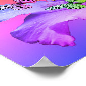 ハイビスカスの花カラフルと蝶 ポスター (角)