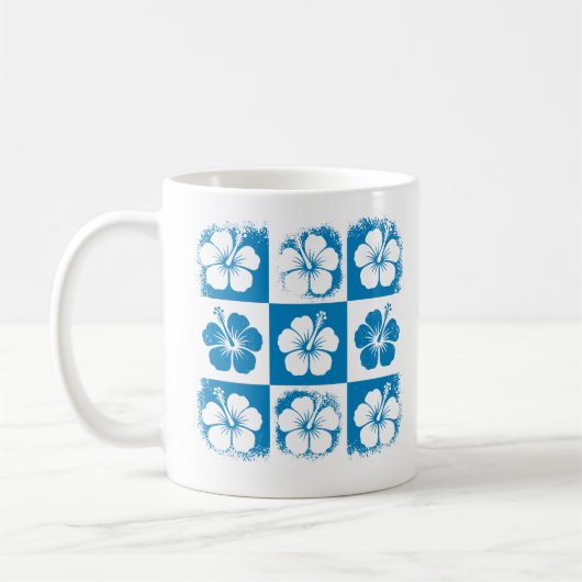 ハイビスカスの花柄 コーヒーマグカップ (左)