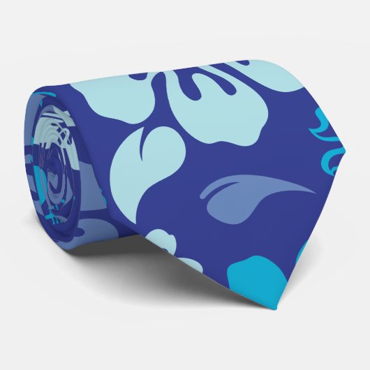 ハイビスカスの花模様のタイ ネクタイ (ロール)