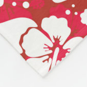 ハイビスカスの花模様 フリースブランケット (角)