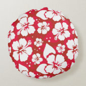 ハイビスカスの花模様 ラウンドクッション (裏面)
