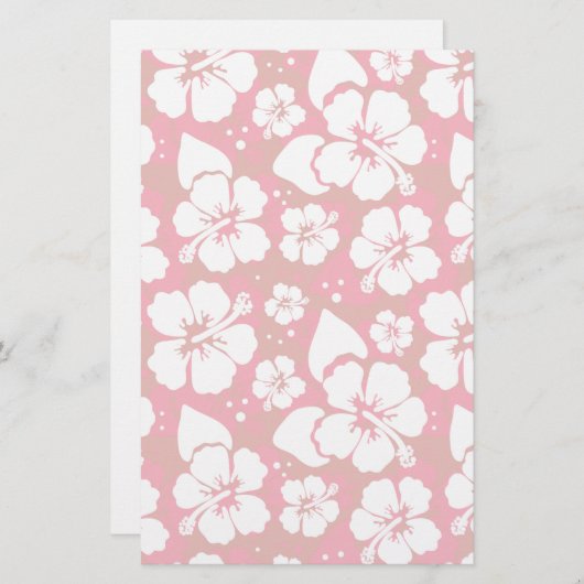 ハイビスカスの花模様 便箋 (正面/裏面)