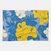 ハイビスカスの花葉と キッチンタオル (横)