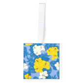 ハイビスカスの花葉と キューブオーナメント (正面)