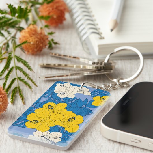 ハイビスカスの花葉と キーホルダー (正面右)