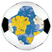 ハイビスカスの花葉と サッカーボール (回転)
