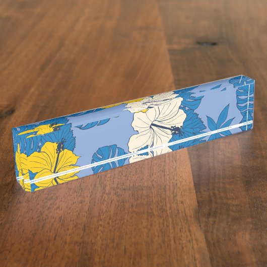 ハイビスカスの花葉と デスクネームプレート (側面)