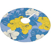 ハイビスカスの花葉と ブラッシュドポリエステルツリースカート (アングル)