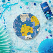 ハイビスカスの花葉と ペーパープレート (パーティー)