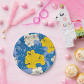 ハイビスカスの花葉と ペーパープレート (パーティー)