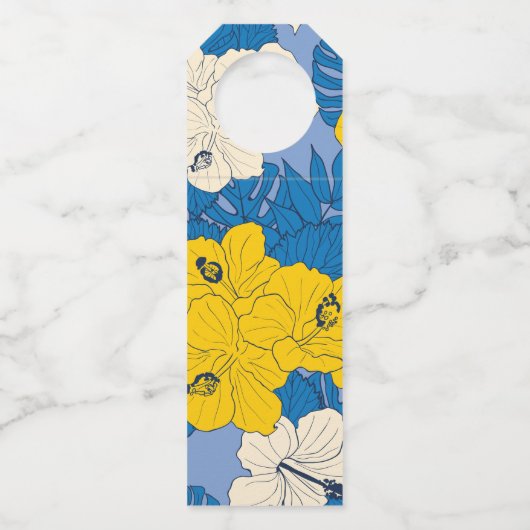 ハイビスカスの花葉と ボトルネックタグ (正面)