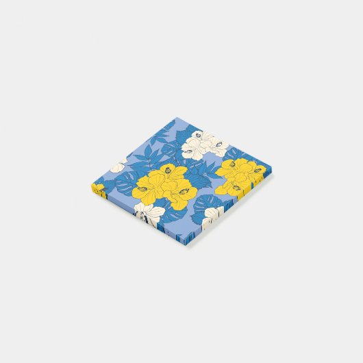 ハイビスカスの花葉と ポストイット (アングル)