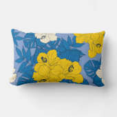 ハイビスカスの花葉と ランバークッション (正面)