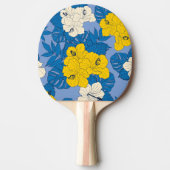 ハイビスカスの花葉と 卓球ラケット (正面)