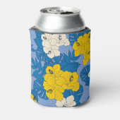 ハイビスカスの花葉と 缶クーラー (缶裏面)