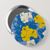 ハイビスカスの花葉と 缶バッジ (正面&裏面)