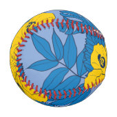 ハイビスカスの花葉と 野球ボール (正面左)