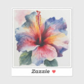 ハイビスカスの花開く シール (シート)