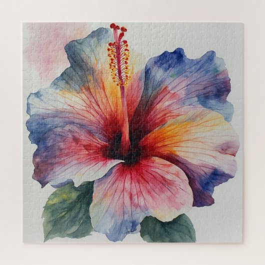 ハイビスカスの花開く ジグソーパズル (縦)