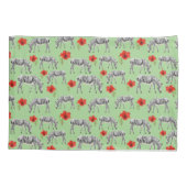 ハイビスカスの花間のシマウマ 枕カバー (裏面-左)