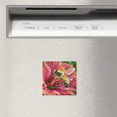 ハイビスカスの花鮮やかを受粉させるミツバチ マグネット (インサイチュ (食洗機))