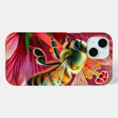 ハイビスカスの花鮮やかを受粉させるミツバチ Case-Mate iPhoneケース (裏面 (横))