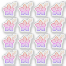 ハイビスカスの花 カラフルなグラデーション ピンク シール